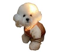 Cute Embroidered Pet Baseball Jacket Winter Cold-proof Windproof Warm Teddy Shiba Inu Pug Chihuahua Coat,Brown,XS