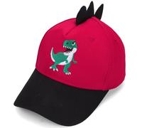 Cute Embroidered T Rex Dinosaur Baseball Cap Kids Trucker Hat Adjustable Funny Snapback Hat for Boys Girls Age 3-8 Years, Dinosaur-Red 01, 3-8 Jahre