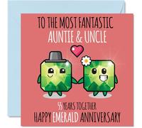 Cute Emerald Anniversary Card for Auntie & Uncle, 55 Years Together
