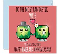 Cute Emerald Anniversary Card for Wife - 55 Years Together - Happy 55th Wedding Anniversary Cards for Wife from Husband, 145mm Greeting Cards Anniversaries