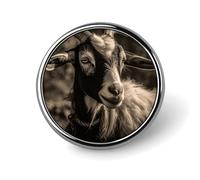 Cute Enamel Lapel Pin Black And White Goat Round Badges Craft Supplies Durable Fashionable Brooch Pins for Men Women Costume Accessory