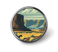 Cute Enamel Lapel Pin Mountains And Deserts Round Badges Craft Supplies Durable Fashionable Brooch Pins for Men Women Costume Accessory