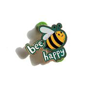 Cute Enamel Pin Bee Happy Pin Fun Cool Lapel Pin for Women Kids for Backpacks Aesthestic Jackets Decoration, Alloy Steel, no gemstone