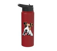 Cute Energetic Bold Illustration Cartoon Canine Fox Terrier Stainless Steel Insulated Water Bottle