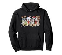 Cute English Bulldog Christmas Lights Xmas Bulldog Men Kids Pullover Hoodie