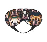 Cute English Bulldog Eye Mask, Sleep Mask for Men Women 100% Blackout, No Pressure On Eyes, Soft & Breathable