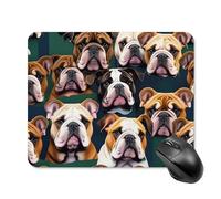 Cute English Bulldog Mouse Pad Square Mouse Mat Non-Slip Rubber Base Mousepad Wireless Mice Mat for Gaming, Office & Home, Waterproof Mouses Mats for Laptop/Desktop 20 * 25cm