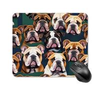 Cute English Bulldog Mouse Pad Square Mouse Mat Non-Slip Rubber Base Mousepad Wireless Mice Mat for Gaming, Office & Home, Waterproof Mouses Mats for Laptop/Desktop 25 * 30cm