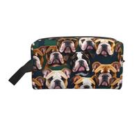 Cute English Bulldog Print Large Capacity Travel Toiletry Bag Cosmetic Pouch Waterproof Lightweight Vacation