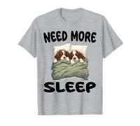 Cute English Springer Spaniel Need More Sleep Pajamas T-Shirt, Men, Heather Grey, 6X-Large