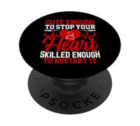 Cute Enough To Stop Your Heart Skilled Enough To Restart It PopSockets Adhesive PopGrip