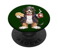 Cute Entlebucher Mountain Dog Coffee Cheese Switzerland Flag PopSockets Adhesive PopGrip
