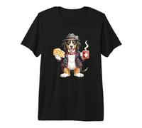 Cute Entlebucher Mountain Dog Coffee Cheese Switzerland Flag Premium T-Shirt