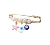 Cute Evil Eye Brooch Pins Colorful Eyeball Hands Charm Lapel Pin Brooches Good Luck Protection Accessories, S, Zinc, no gemstone