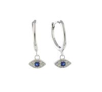 Cute Evil Eye Zirconia Hoop Huggie Drop Earrings For Women Girls Minimalist 925 Fashion Sterling Silver 18k Gold Plated, Platinum Plated Hypoallergenic Jewellery with Gift box