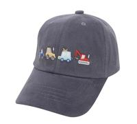 Cute Excavator Tractor Truck Embroidery Kids Baseball Cap Adjustable Cotton Washed Vintage Funny Sun Hat for Boys Girls Age 2-8 Blue