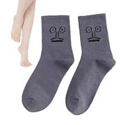 Cute Expression Socks, Funny Crew Socks - Funny Colorful Socks | Fashion Expression Socks, Face Socks, Breathable Expression Crew Socks for Home, grey, M