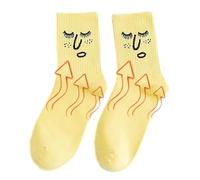 Cute Expression Socks, Funny Crew Socks - Funny Colorful Socks | Fashion Expression Socks, Face Socks, Breathable Expression Crew Socks for Home, yellow, M