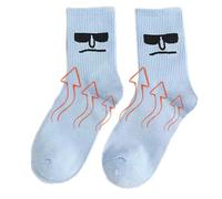 Cute Expression Socks, Funny Crew Socks - Funny Colorful Socks | Fashion Expression Socks, Face Socks, Breathable Expression Crew Socks for Home, Blue , M