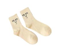 Cute Expression Socks, Funny Crew Socks - Funny Colorful Socks | Fashion Expression Socks, Face Socks, Breathable Expression Crew Socks for Home, Oats, M