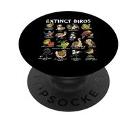 Cute Extinct Birds Biology Ornithology Dodo Moa Great Auk PopSockets Adhesive PopGrip