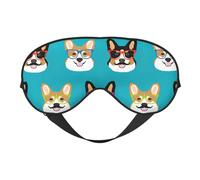 Cute eye mask with corgi glasses and mustaches, soft and breathable, suitable for nap, travel and night sleep