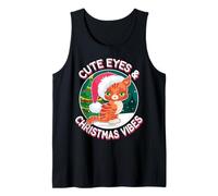 Cute Eyes & Christmas Vibes Cat Merry Catmas Kawaii Kitten Tank Top