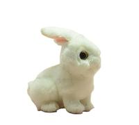 Cute Eyes White Rabbit Plush Toy Small Stuffed Bunny Doll Soft Fluffy Easter Gift for Kids and Adorable Nursery Room Decor