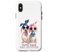Cute Face Bad Bitch Attitude Dachshund Humor Case for iPhone X/XS