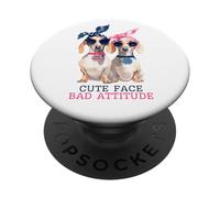Cute Face Bad Bitch Attitude Dachshund Humor PopSockets Adhesive PopGrip