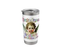 Cute Face Endless Problems Funny Kawaii Angel Aesthetic Look Stainless Steel Insulated Tumbler