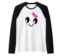 Cute Face of a Ghost with Bow for Girls Raglan Baseball Tee