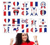 Cute Face Stickers, Temporary Body Stickers - Waterproof Body Stickers with French Flag | Skin-friendly Colourful Face Stickers, Cute Sticker Set for Carnival Party
