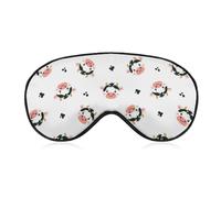 Cute Faces of White Cow with Black Spots Sleep Mask with Adjustable Strap, Comfortable Soft Eye Mask Sleeping Aid, Light-Blocking Eye Masks