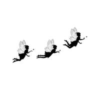Cute Fairy and Butterfly Silhouette Set Wall Vinyl Sticker Decor 34x72cm It Won't Fall Off Black