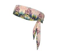 Cute Fairy Tale Castle03 Print Sports Head Tie,Adjustable Sports Headband for Sports, Fitness, Working Out, Yoga