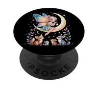 Cute Fairy Tales Magic Moon Animals Mythical Girl PopSockets Adhesive PopGrip