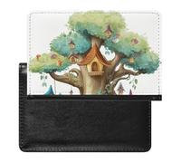 Cute Fairy Tree Passport Holder & Travel Wallet Passport Cover Protector Essentials with Credit Card Slots