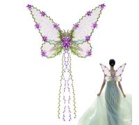 Cute Fairy Wings - Wings for Adults with Silver Glitter | Net Fairy Wings for Party | Butterfly Fancy Wings for Party Stages Performance Costume Accessory for Christmas Halloween Event