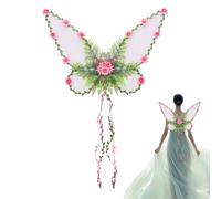 Cute Fairy Wings - Wings for Adults with Silver Glitter | Net Fairy Wings for Party | Butterfly Fancy Wings for Party Stages Performance Costume Accessory for Christmas Halloween Event