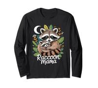 Cute Fall Autumn Raccoon Racoon Women Mom Mum Mother Mama Long Sleeve T-Shirt