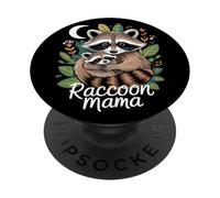 Cute Fall Autumn Raccoon Racoon Women Mom Mum Mother Mama PopSockets Adhesive PopGrip