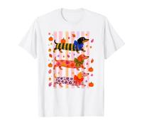 Cute Fall Dachshund Trio Dogs Pumpkins Bows Watercolor T-Shirt