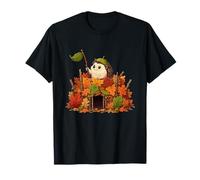 Cute Fall Hedgehog Leaf Hut Autumn Leaves T-Shirt