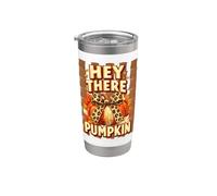 Cute Fall Pumpkin Coquette Leopard Hey There Pumpkin Stainless Steel Insulated Tumbler