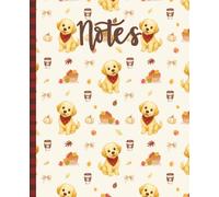 Cute Fall Puppy Notebook - Cozy Autumn Aesthetic Composition Book for Dog Lover: Adorable Golden Puppy Journal for Cozy Fall Vibes | Dog Lover Gifts, Back to School, Journaling & Note Taking
