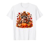 Cute Fall Raccoon Autumn Pumpkin Spice Cozy Thanksgiving T-Shirt