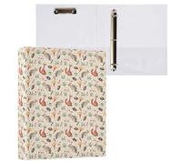 Cute Fall Woodland Animals 3 D-Ring Binder A4 1 Pack with 200 Sheet for Kids School Supplies Women Men Office