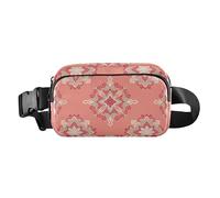 Cute Fanny Waist Pack Women Men Adults Merry Christmas Ethnic Red Waterproof Sling Bag Travel Accessory with Adjustable Strap for Travel Gym Work, Merry Christmas9, 8" x 5.3" x 2.3", Retro