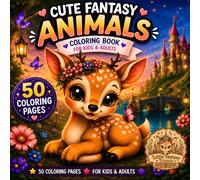 Cute Fantasy Animals Coloring Book | 50 Pages for Kids & Adults